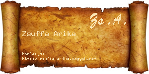 Zsuffa Arika névjegykártya